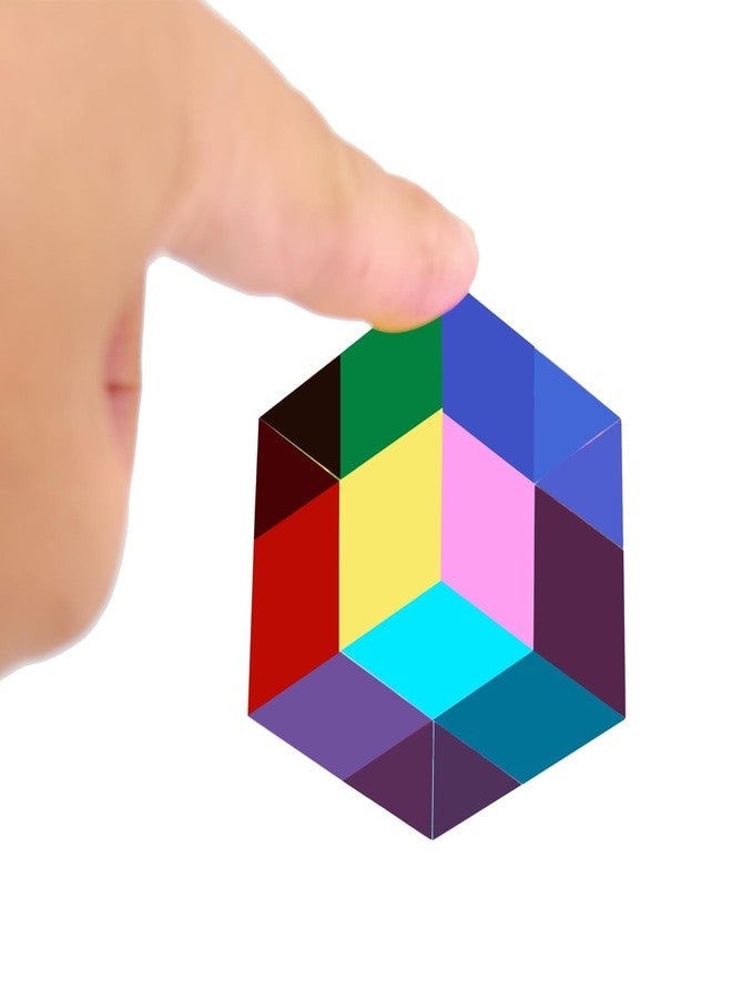 ECBANLI CMY Color Cube, 40mm (1.6 inch) Mixing Colorful Acrylic Prism, Physics Toy and Desktop Decor, Educational Toys Gift for Kids, 4cm - Image 2